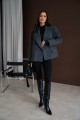Ciemnoszara marynarka oversize damska w paski Me Gusta