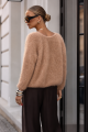 Sweter damski z supłem z przodu lub z tyłu karmelowy premium Yarn