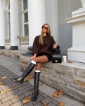 Sweter damski z domieszką wełny i alpaki Madame Sue czekoladowy