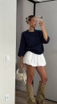 Sweter damski z domieszką wełny i alpaki Madame Sue granatowy